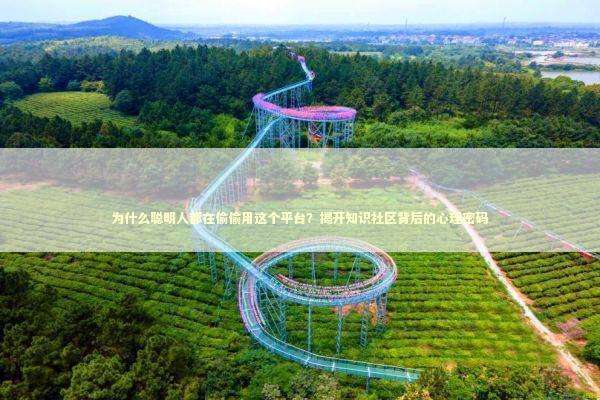 为什么聪明人都在偷偷用这个平台?揭开知识社区背后的心理密码 为什么聪明人都在偷偷用这个平台?揭开知识社区背后的心理密码 新闻
